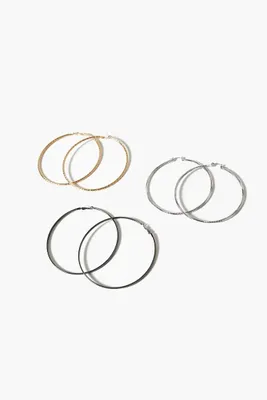 Women's Thin Hoop Earring Set in Gold/Silver