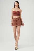 Women's Satin Mini Skirt Cappuccino