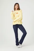 Women's Embroidered California Poppy Pullover in Yellow Medium