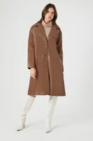 Women's Faux Leather Trench Coat Large