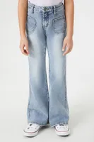 Girls High-Rise Flare Jeans (Kids) in Medium Denim, 13/14