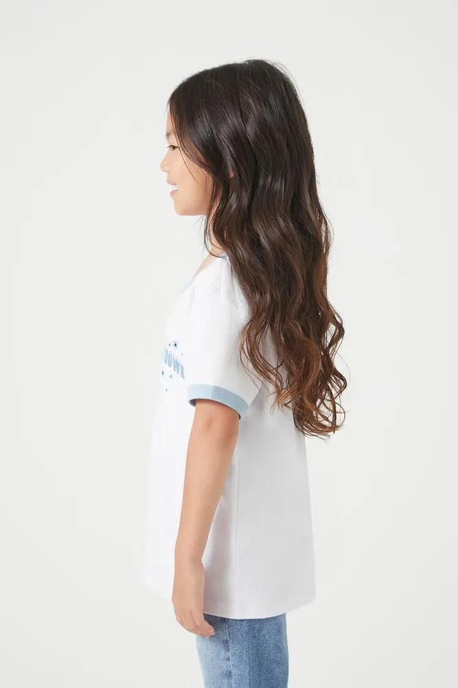 Girls Meltdown Ringer T-Shirt (Kids) White,