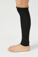 Lettuce-Edge Leg Warmers in Black