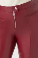 Women's Faux Leather Skinny Jeans in Maroon, 3X