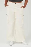 Women's Wide-Leg Cargo Pants Ivory,