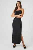 Women's Maxi Slit Column Skirt in Black, XS