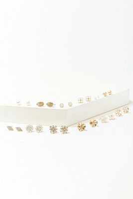 Women's Assorted Stud Earring Set in Gold/Cream