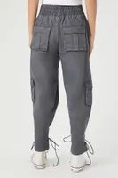 Women's Lace-Up Toggle Joggers in Dark Grey/Black Small