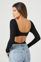 Women's Seamless Cutout Bodysuit in Black Small