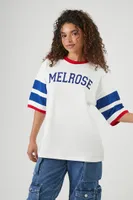 Women's Melrose Graphic Varsity T-Shirt in White Large