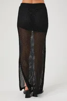 Women's Sheer Crochet Maxi Skirt