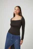 Women's Cami Long-Sleeve Top in Black, XS