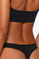 Women's Low-Rise Thong Panties in Black, XL