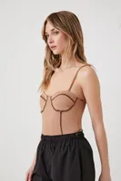 Women's Sweetheart Corset Bodysuit Mocha