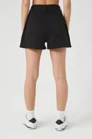 Women's Twill High-Rise Shorts in Black Small