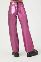 Women's Metallic Straight-Leg Jeans in Pink, 29