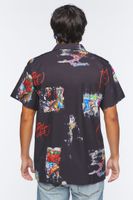 Men Hustle Graffiti Graphic Shirt in Black Large