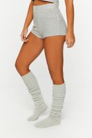 Women's Fitted Pajama Shorts in Heather Grey Medium