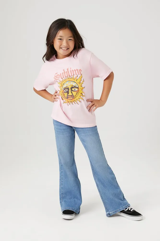 Girls Flare Leg Jeans (Kids) in Light Denim, 5/6