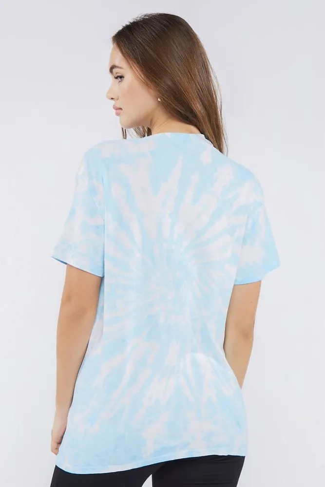 Women's Rugrats Graphic Tie-Dye T-Shirt in Blue, L/XL