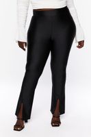 Women's Split Hem Leggings in Black, 0X