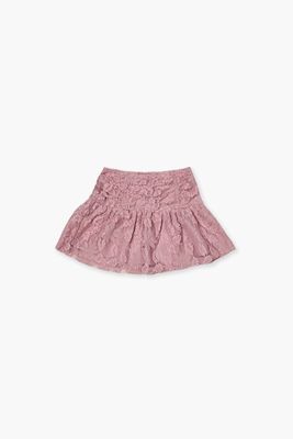 Girls Lace Drop-Waist Skirt (Kids) in Mauve, 13/14