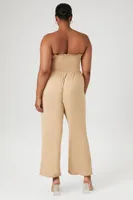 Women's Smocked Lace-Up Jumpsuit