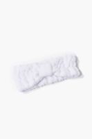 Plush Bow Headwrap in White