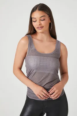 Women's Sheer Rhinestone Tank Top