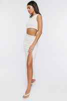 Women's One-Shoulder Cutout Midi Dress in Vanilla Large