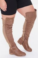 Women's Thigh-High Faux Suede Boots (Wide) in Taupe, 7