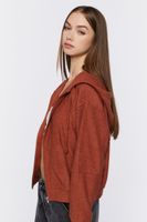 Women's French Terry Ribbed Zip-Up Hoodie in Sienna Small