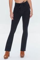 Women's High-Rise Lace-Up Bootcut Jeans in Washed Black, 31