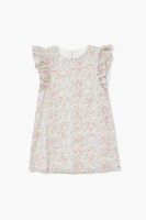 Girls Ditsy Floral Dress (Kids) in Light Blue, 13/14