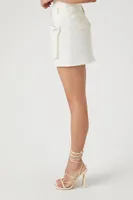 Women's Cargo Mini Skirt in Cream Medium