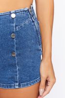 Women's Double-Breasted Denim Shorts Dark Denim,