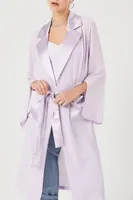 Women's Chiffon Tie-Front Kimono in Lavender Medium