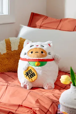 Smoko Tayto Lucky Cat Mochi Plush in White