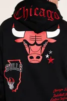 Men Chicago Bulls Embroidered Hoodie in Black Large