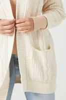 Women's Open-Front Cardigan Sweater in Cream Medium