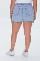 Women's Rhinestone-Trim Denim Shorts Light Denim,