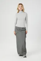 Women's Fitted Turtleneck Sweater Heather Grey,