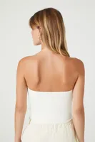 Women's Studded Ibiza Tube Top in White/Silver Small