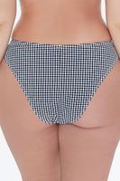 Women's Gingham Bikini Bottoms in Black/White, 1X