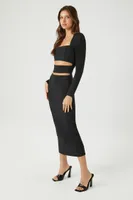 Women's Ponte Knit Cutout Midi Dress