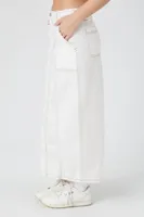 Women's Twill High-Rise Maxi Skirt in Ivory Medium