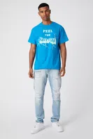 Men Feel The Ken-rgy Graphic Tee in Light Blue, XL