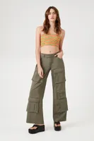 Women's Textured Cropped Tube Top in Avocado Medium