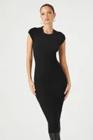 Women's Twisted Sweater Midi Dress in Black Small