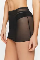 Women's Sheer Mesh Lingerie Skirt in Black Small